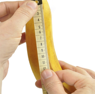pisang diukur dengan pita sentimeter